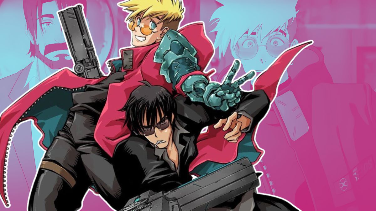 Trigun Stampede promotional artwork from Season 1, and a new illustration from TRIGUN STARGAZE revealed at Anime Expo 2024